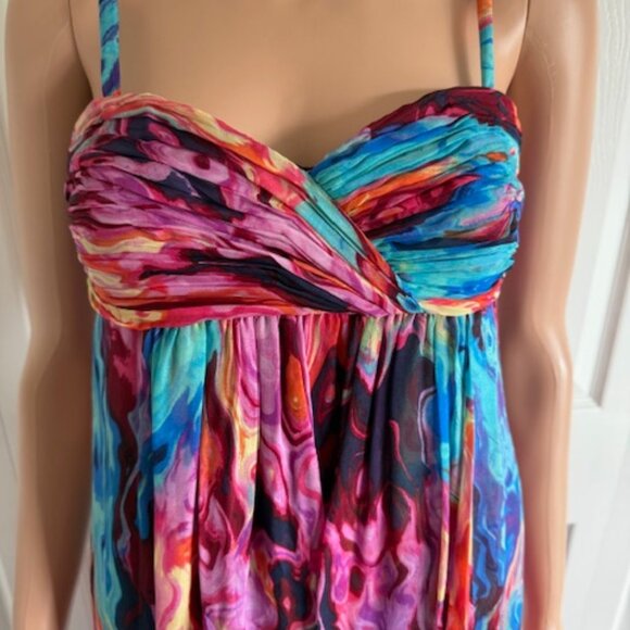 Laundry by Shelli Segal Long Flowy Colorful Dress Size 2 - Picture 3 of 8